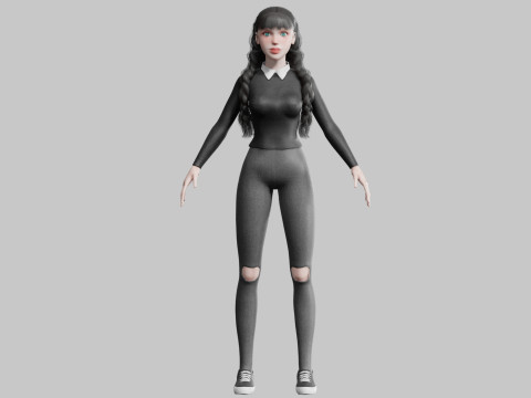 Cute teen woman V34369 3D 모델