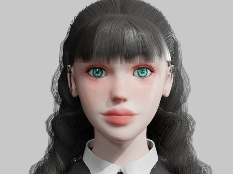 Cute teen woman V34369 3D 모델
