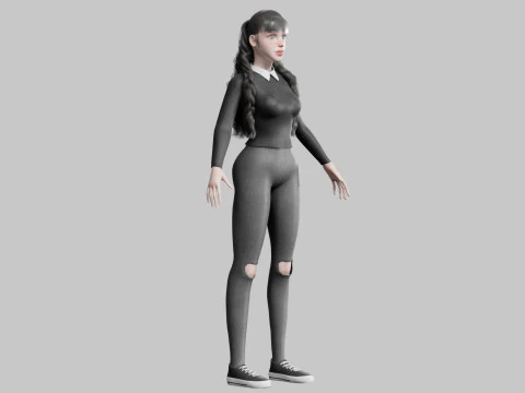 Cute teen woman V34369 3D Model