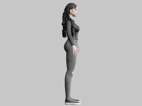 Cute teen woman V34369 3D Model