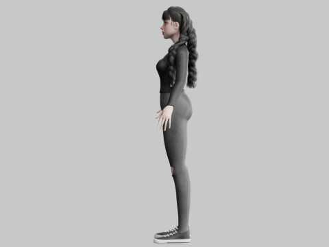 Cute teen woman V34369 3D 모델