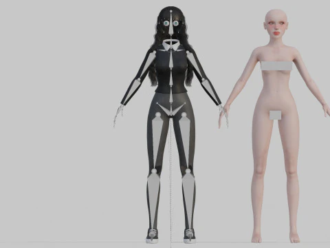 Cute teen woman V34369 3D Model