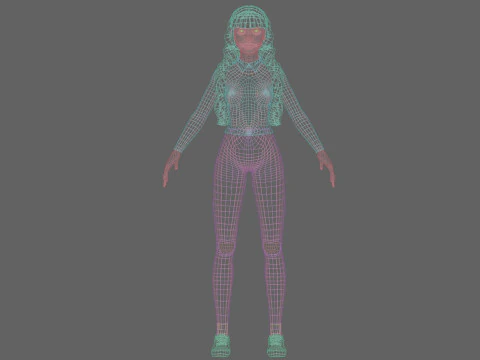 Cute teen woman V34369 3D Model