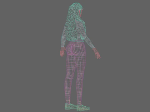 Cute teen woman V34369 3D Model