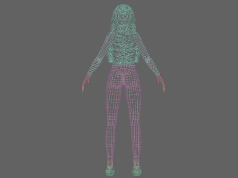 Cute teen woman V34369 3D Model