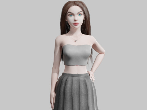 Cute Young Woman V31577 Modelo 3D
