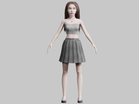 Cute Young Woman V31577 3D Model