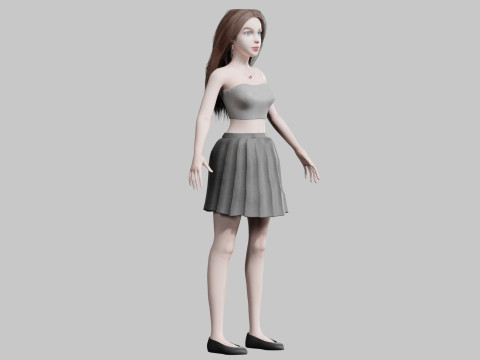 Cute Young Woman V31577 3D Model