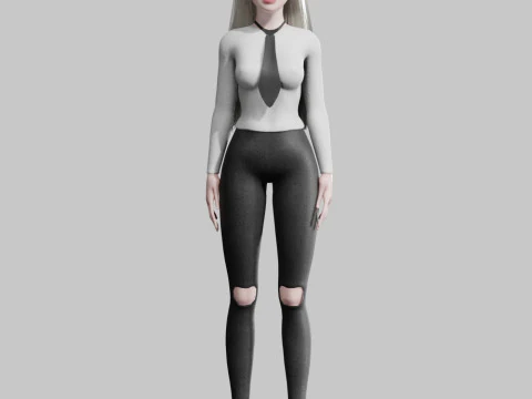 Pretty Basic Woman V31192 3D Model