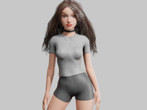 Pretty Beautiful woman V32241 3D Model