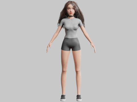 Pretty Beautiful woman V32241 3D Model