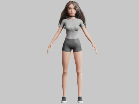 Pretty Beautiful woman V32241 3D Model