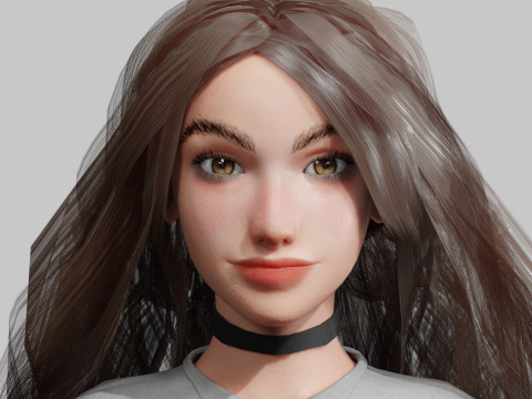 Pretty Beautiful woman V32241 3D Model
