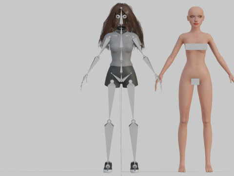 Pretty Beautiful woman V32241 3D Model