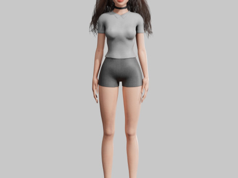 Pretty Beautiful woman V32241 3D Model