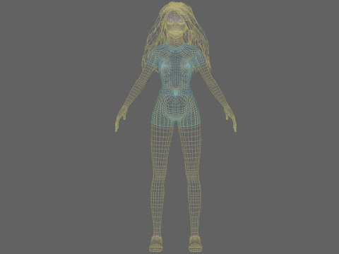Pretty Beautiful woman V32241 3D Model