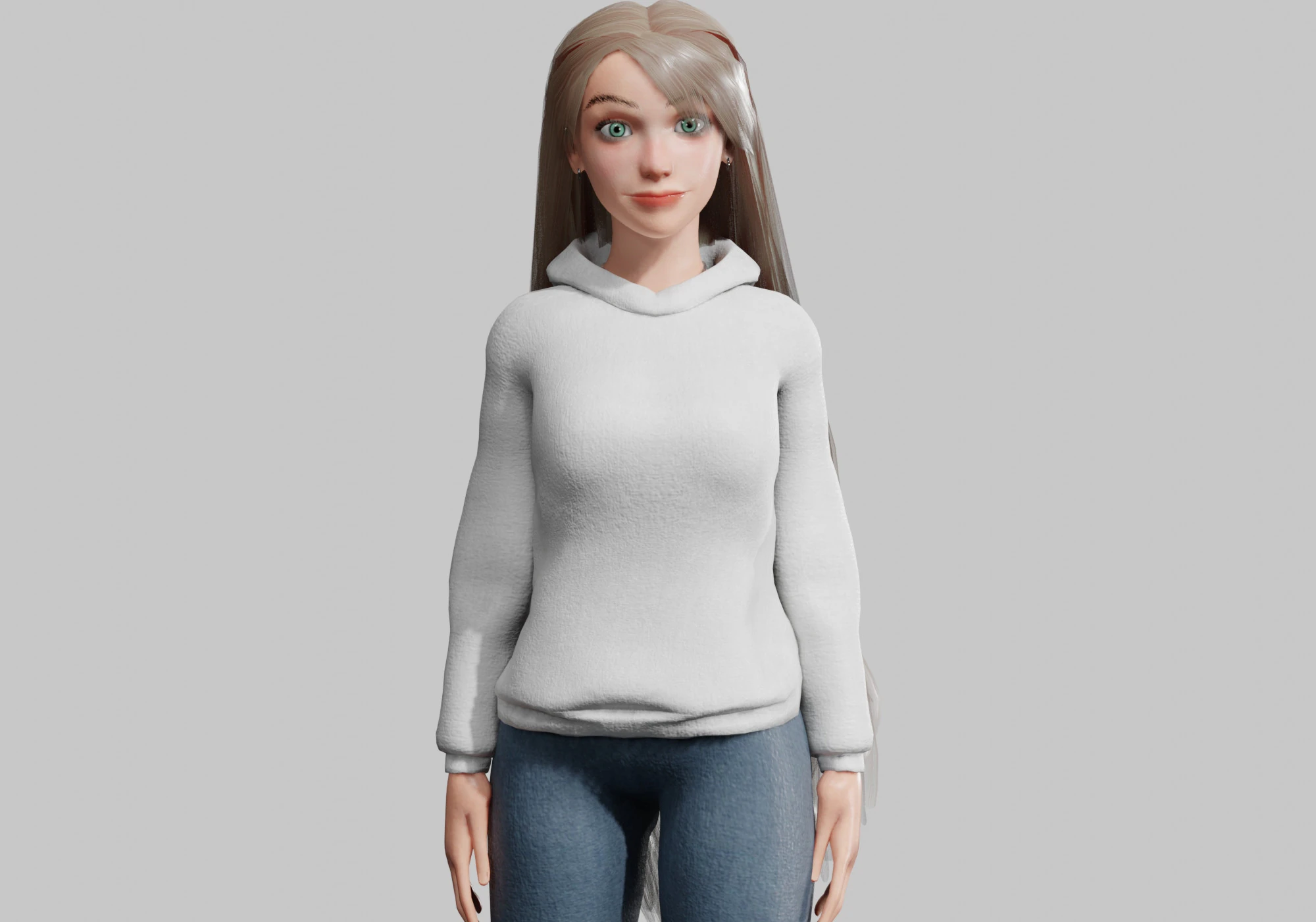 Pretty Cartoon woman V35514 3D Model .c4d .max .obj .3ds .fbx .stl .blend 
