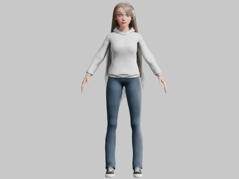 Pretty Cartoon woman V35514 3D Modell
