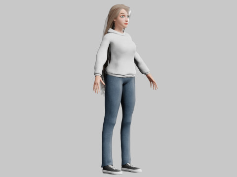 Pretty Cartoon woman V35514 3D Modell