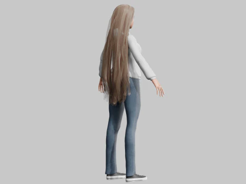 Pretty Cartoon woman V35514 3D Model