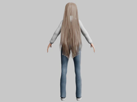 Pretty Cartoon woman V35514 3D Model