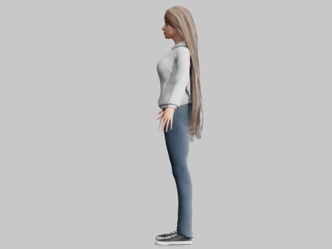 Pretty Cartoon woman V35514 3D Model