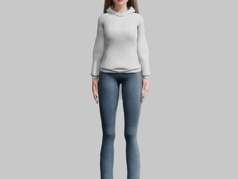 Pretty Cartoon woman V35514 3D Modell