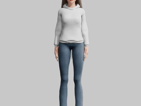 Pretty Cartoon woman V35514 3D Model