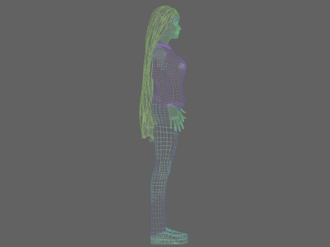 Pretty Cartoon woman V35514 3D Modell