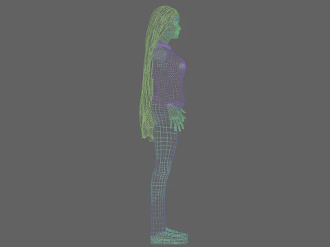 Pretty Cartoon woman V35514 3D Model