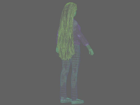Pretty Cartoon woman V35514 3D Model