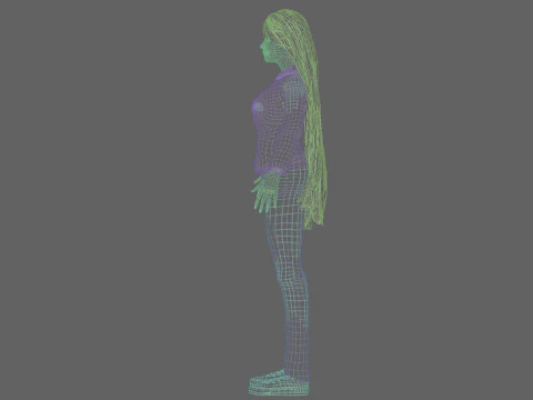 Pretty Cartoon woman V35514 3D Model
