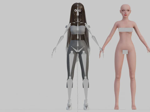 예쁜 클래식녀 V33683 3D 모델