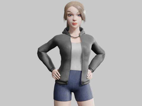 Pretty cool woman V26434 3D Model