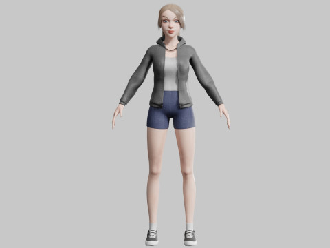 Pretty cool woman V26434 Modelo 3D