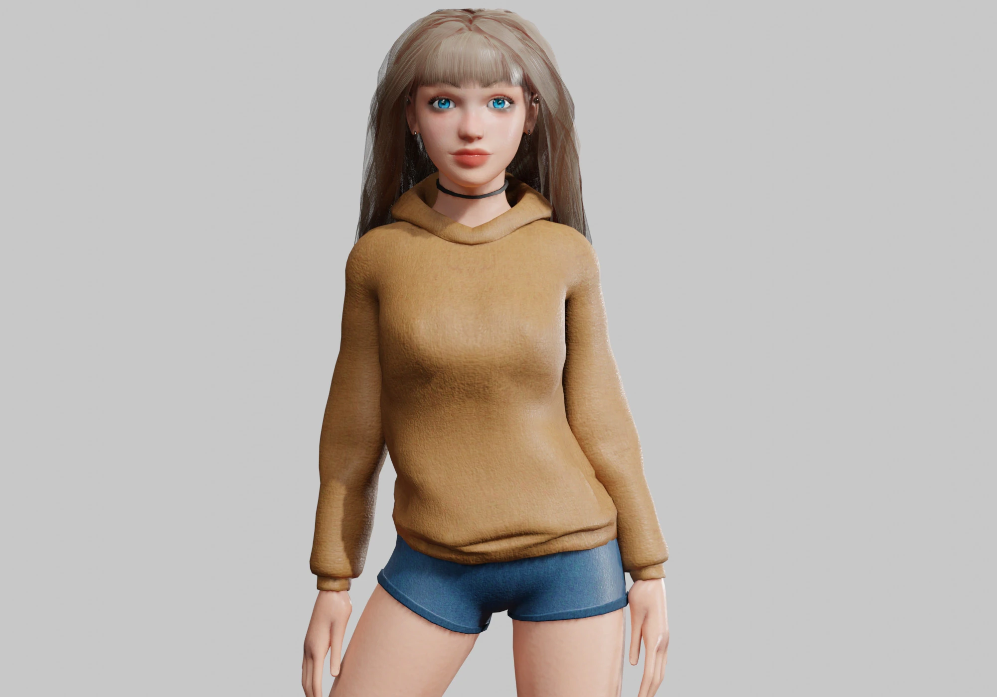Pretty cute Woman V34849 3D Model .c4d .max .obj .3ds .fbx .stl .blend