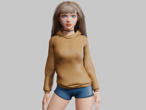 Pretty cute Woman V34849 3D Model