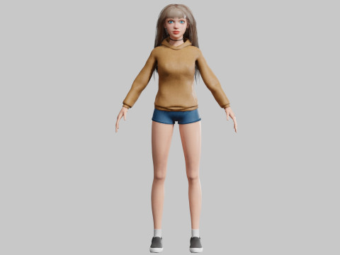 Pretty cute Woman V34849 3D Model
