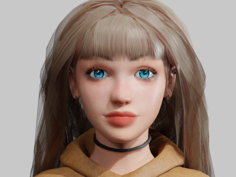 Pretty cute Woman V34849 3D Model