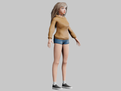Pretty cute Woman V34849 3D Model