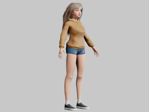 Pretty cute Woman V34849 3D Model