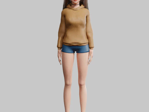 Pretty cute Woman V34849 3D Model