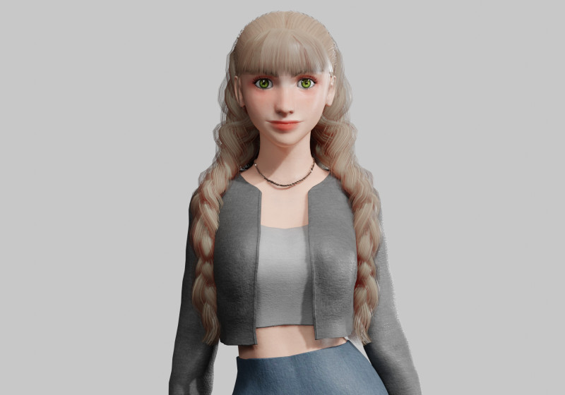 Pretty stylized woman V34500 Modèle 3D .c4d .max .obj .3ds .fbx .stl .blend