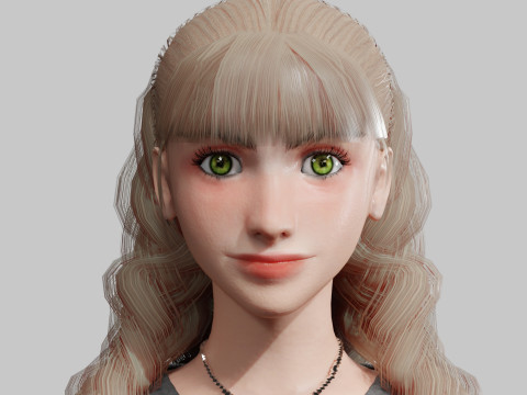 Pretty stylized woman V34500 Modèle 3D