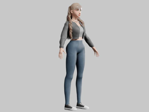 Pretty stylized woman V34500 3D Model