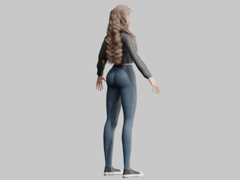 Pretty stylized woman V34500 Modèle 3D