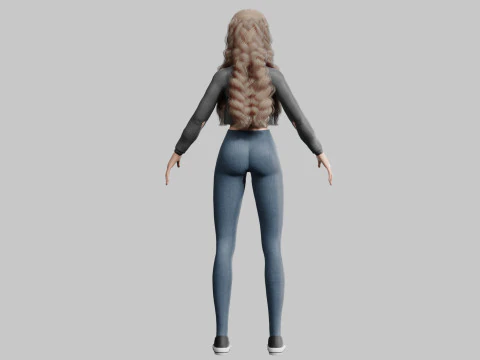 Pretty stylized woman V34500 3D Model