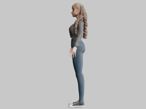 Pretty stylized woman V34500 Modèle 3D