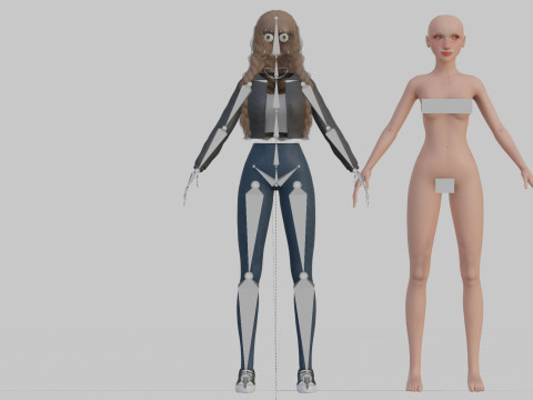 Pretty stylized woman V34500 Modèle 3D