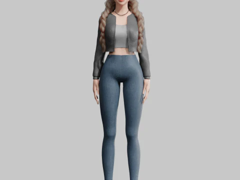 Pretty stylized woman V34500 3D Model